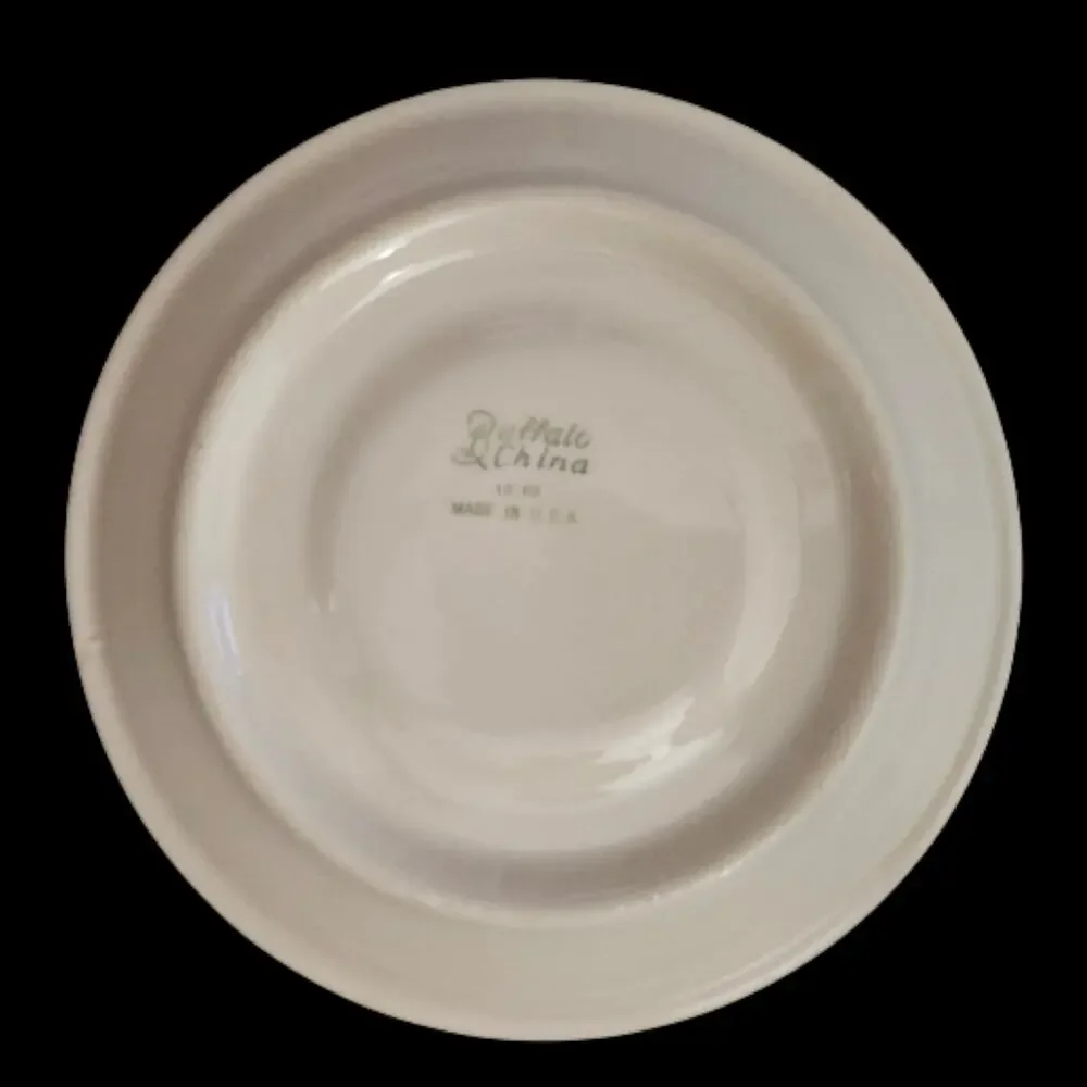 Buffalo China Green Stripe Restaurant Ware Saucers Set of 4 Vintage USA